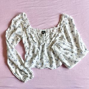 Wild Fable floral crop top blouse